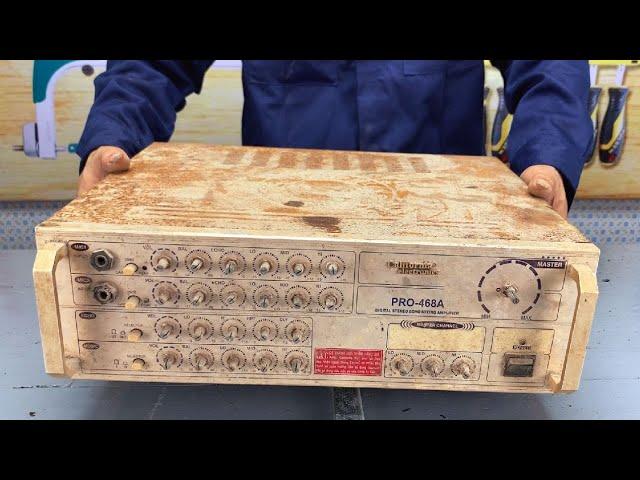 Restoration Abandoned Old Broken Audio Amplifiers /Restoring Old Broken Professional Power Amplifier