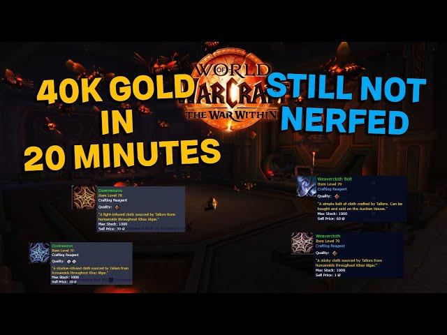 40K Gold In 20 MINUTES With Tailoring! FARM It Before It Gets NERFED. WoW War Within