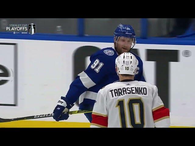 Vladimir Tarasenko and Steven Stamkos almost went for each other in game 4 (27 apr 2024)