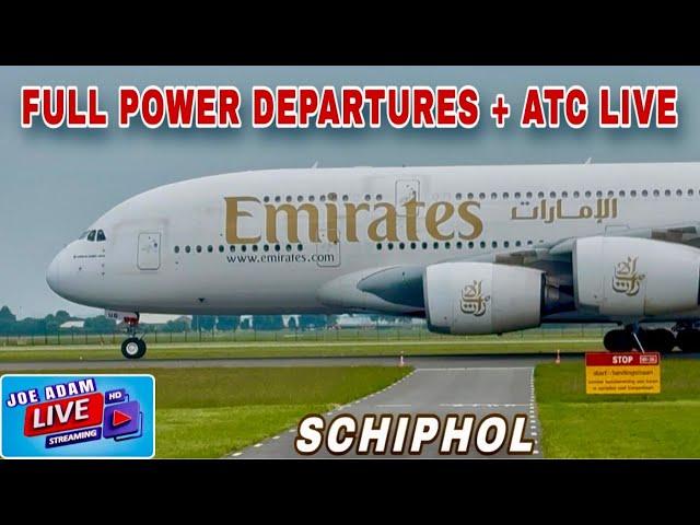  LIVE: Awaiting 2x A380, 5x 747 & More Heavy Takeoffs at Schiphol + ATC