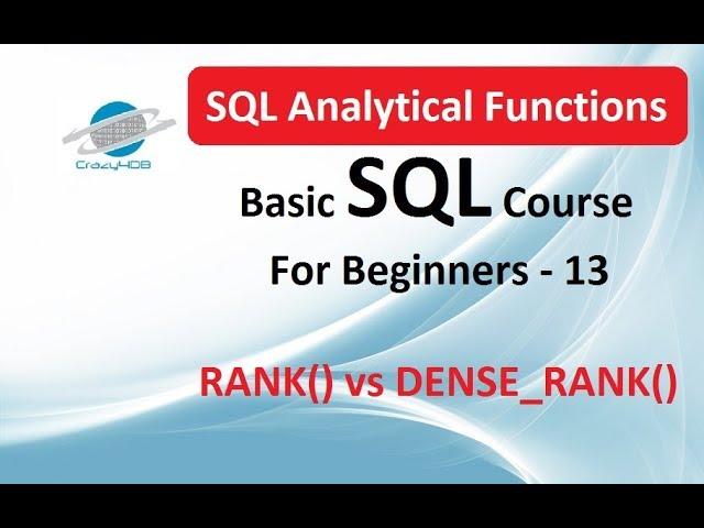 analytical functions in oracle explained with real examples - Rank vs dense rank in Oracle