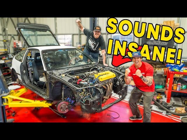 B18 Swapped CRX FIRST START! *SOUNDS INSANE!*