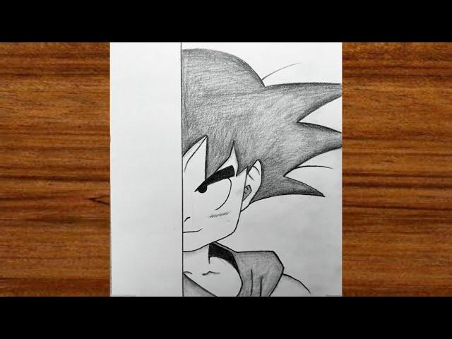 Anime drawing | How to draw Goku step by step | Easy Goku drawing | How to draw anime step by step