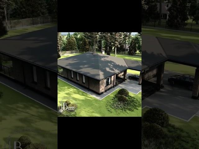 Проект дома в стиле Райта #архитектура #дом #проект #3d #клинкер #коттедж #типовой