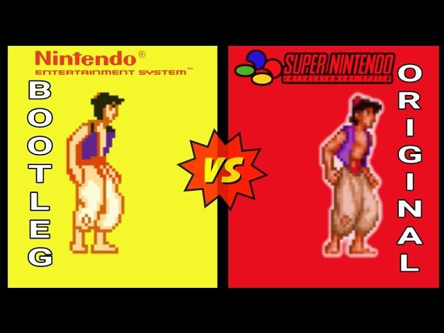 Aladdin | Nes vs Snes |Bootleg vs oficial |side by side comparison