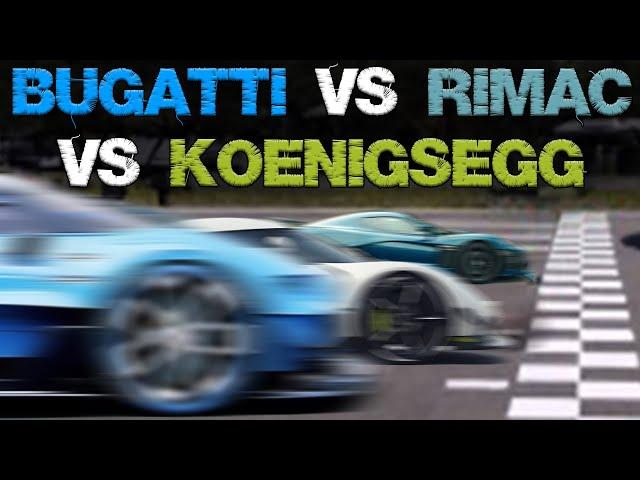 Koenigsegg VS Rimac VS Bugatti: 0-100, 0-400km/h Who Is Faster?