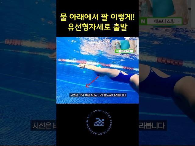 물 아래에서 팔 이렇게! 유선형 자세로 출발 #자유형 #수영장 #수영배우기
