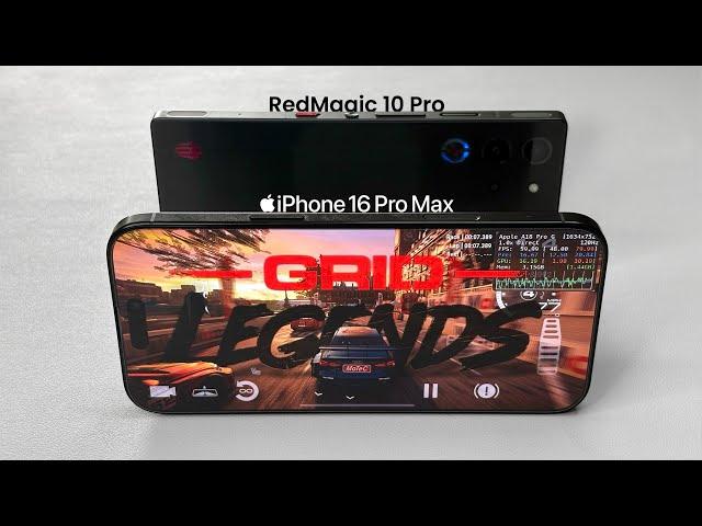 iPhone 16 Pro Max (A18 Pro) vs REDMAGIC 10 Pro (Snapdragon 8 Elite) in GRID Legends | iOS & Android