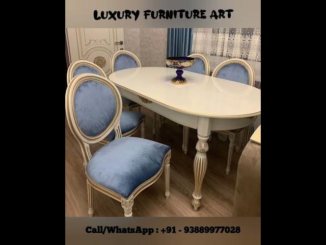 Modern luxury dinning set, dinning table design, dinning room furniture,teak wood #viral #shortvideo