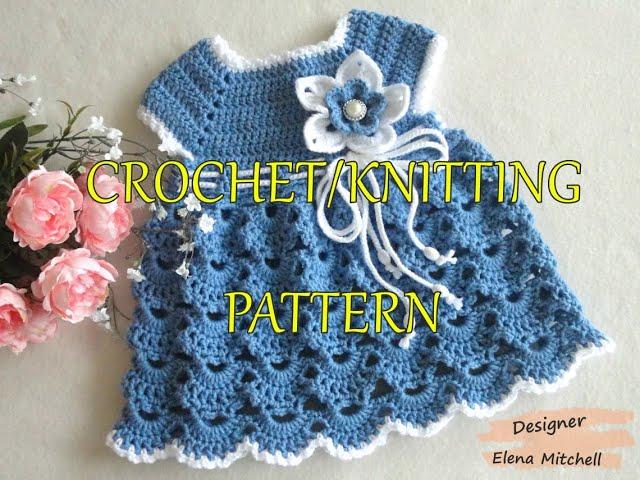 Crochet baby dress, Knitting for babies, Crochet pattern, Knitting pattern, Designer Elena Mitchell