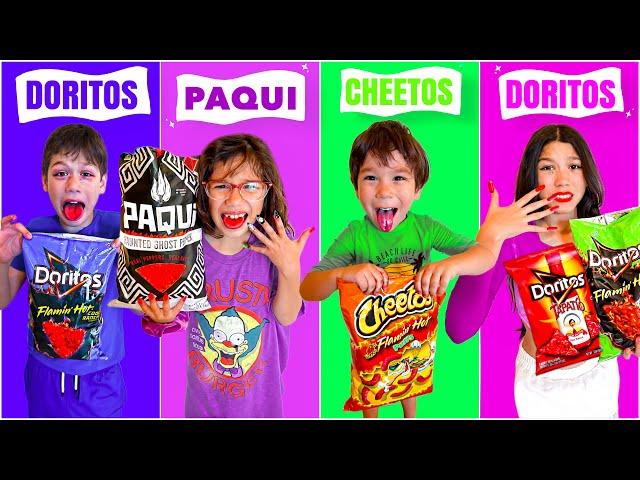 LAST TO STOP EATING SPICY CHIPS WINS MYSTERY PRIZE **Kids Went Crazy** pt 8 | Familia Diamond