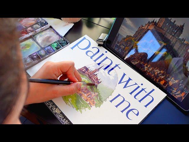 escape to a magical world ‍️ watercolor PAINT WITH ME || relaxing art vlog