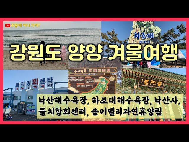 강원도 양양 겨울여행 (낙산해수욕장, 하조대해수욕장, 낙산사, 송이밸리자연휴양림, 물치항 회센터)