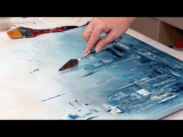 Painting with a Palette Knife  - Beautiful Abstract Painting on Textured Canvas