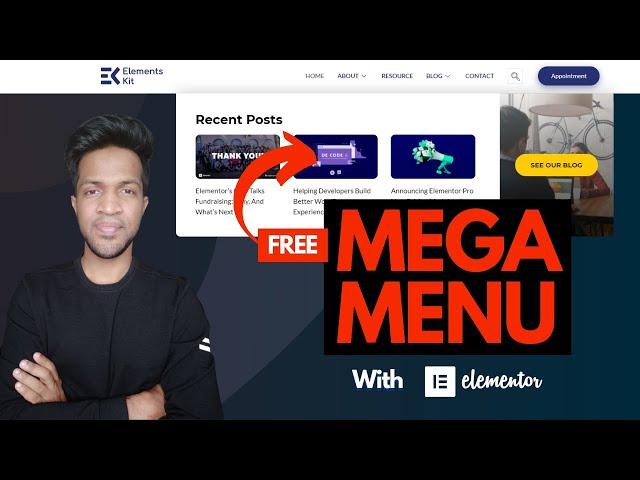 How to Create Mega Menu in WordPress Website with Elementor [100% FREE]