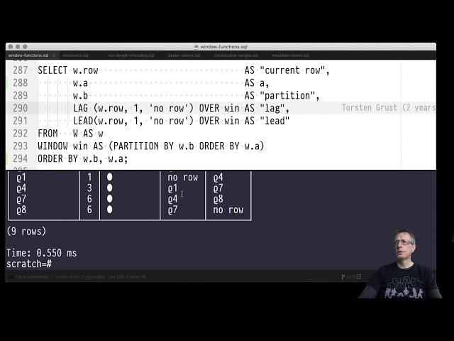 Advanced SQL — Chapter #05 — Video #33 — Window functions LAG/LEAD, use case: hill ascent/descent