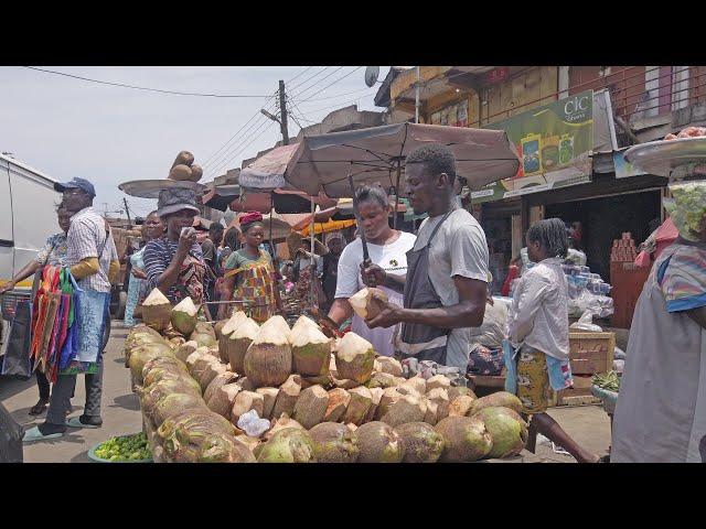 4K MOST FAMOUS STREET MARKET IN GHANA ACCRA MAKOLA, AFRICA