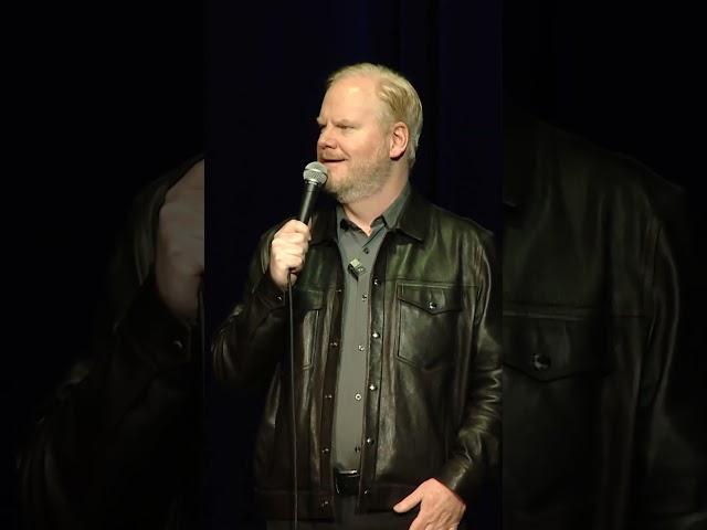Polite check-in, same blank stare. | Jim Gaffigan