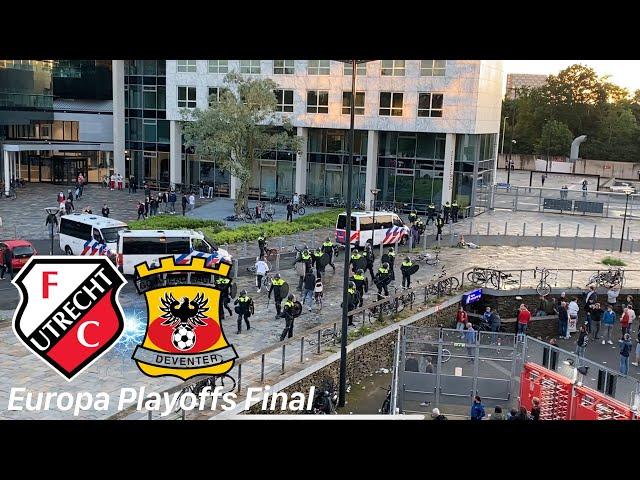 FC Utrecht vs. Go Ahead Eagles Deventer | Playoffs Final, massive clashes with the Police and Fans