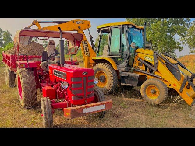 JCB 3dx Backhoe Loading Mud in Tractor | Mahindra 275 Di Tractor Stuck | Jcb Video