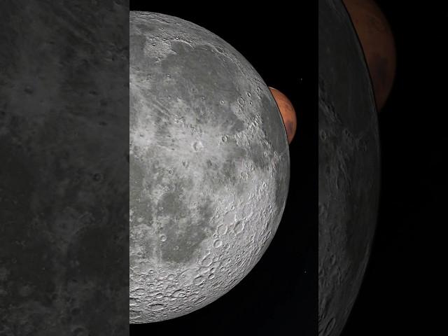 The moon is rotating in its own space, a beautiful sight to behold.