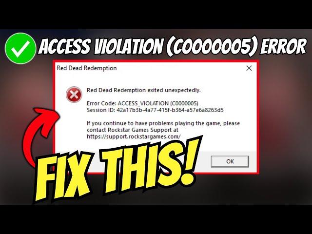 How to Fix Access Violation Error Code c0000005 in RDR