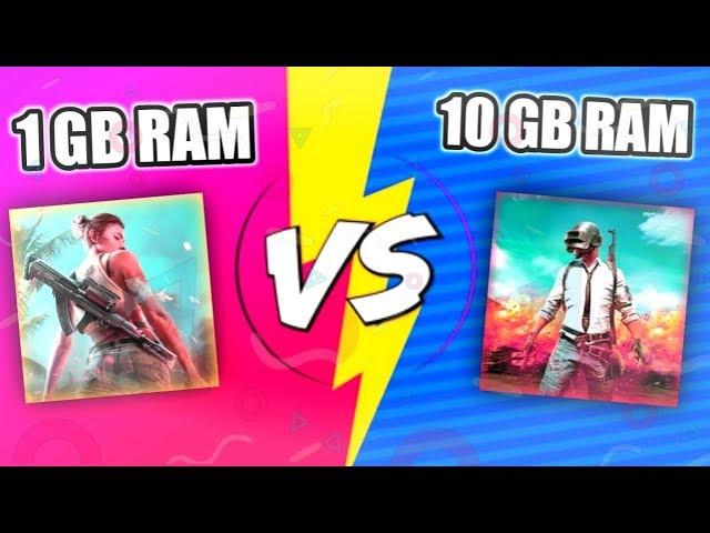 1 GB RAM VS 10 GB RAM GAME USER COMPARISON | Pubg Vs Free Fire | Pubg Gameplay | Free Fire Gameplay