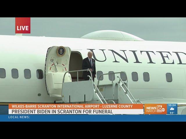 President Biden visits Scranton to attend funeral