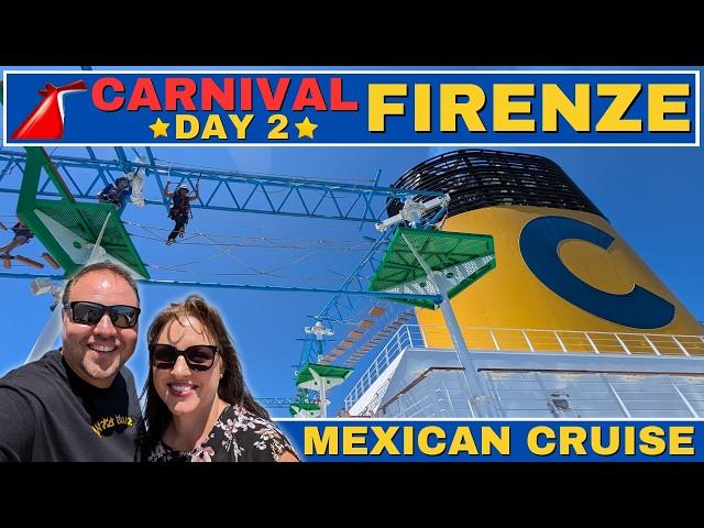 Carnival Firenze Mexican Cruise: Sea Day Fun with High Ropes - VLOG Day 2