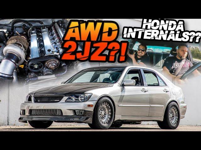 1250HP AWD 2JZ IS300 with HONDA INTERNALS?! (SAVAGE Street Pull on 50PSI OF BOOST)