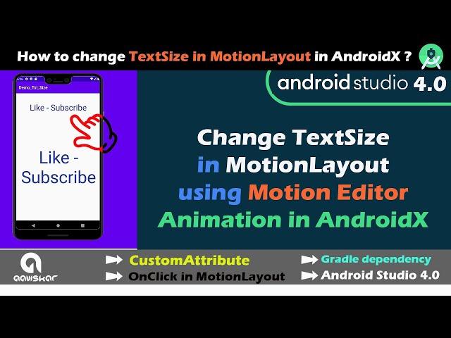 Change TextSize in MotionLayout with Motion animation in Android in Android studio 4.0 | AndroidX