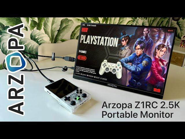 Arzopa Z1RC 2.5K Portable Monitor  - Supports PS5, Xbox, Switch, Steam Deck, PCs, Phone, and more