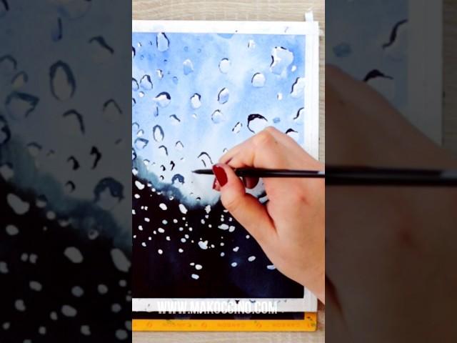 How to Paint Rainy Window with Watercolors #shorts #watercolorpainting #watercolor
