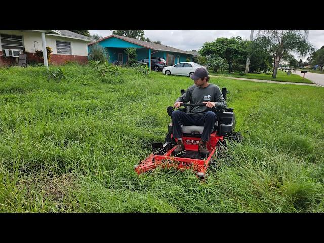 Mowing a NEIGHBOR'S Overgrown Lawn for FREE