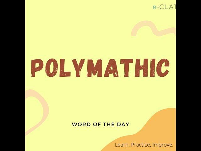 POLYMATHIC | Word meaning | Word of the Day 64