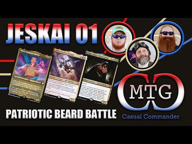 MTG Casual Commander: Season 1- Episode 1- Jeskai 01- The Patriotic Beard  Battle #mtg #commander