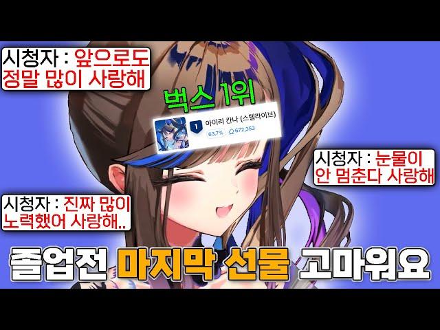 졸업 전 비늘이들에게 마지막 선물을 받은 칸나와 눈물 바다가 된 비늘이들