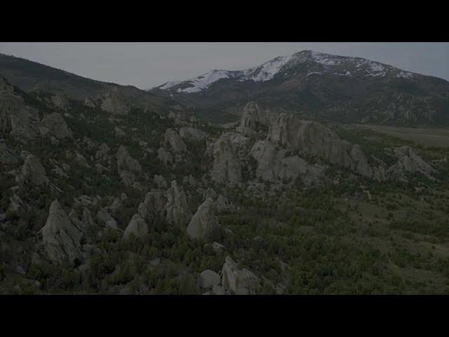 Above Idaho: aerial view of City of Rocks