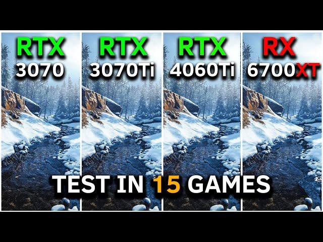 RTX 3070 vs RTX 3070 Ti vs RTX 4060 Ti vs RX 6700 XT | Test In 15 Games at 1080p | 2024