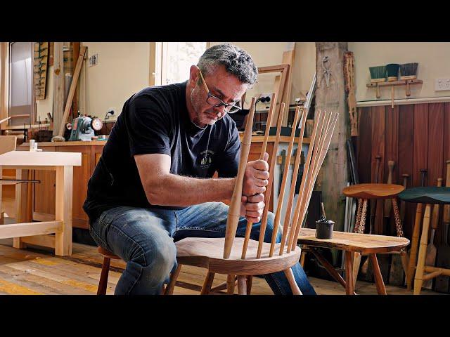 The Process of Making a Windsor Chair From Scratch! A True Master at Woodworking!