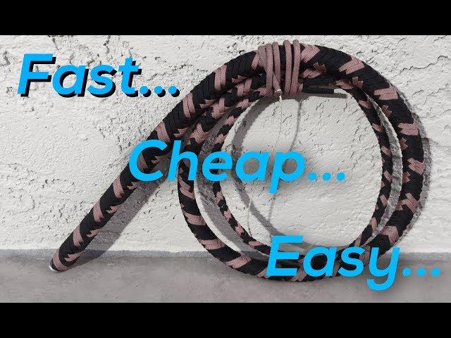 How To Make a Paracord Bullwhip  FAST, CHEAP, EASY!!!