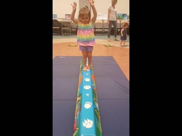 Doodles on a toddler balance beam