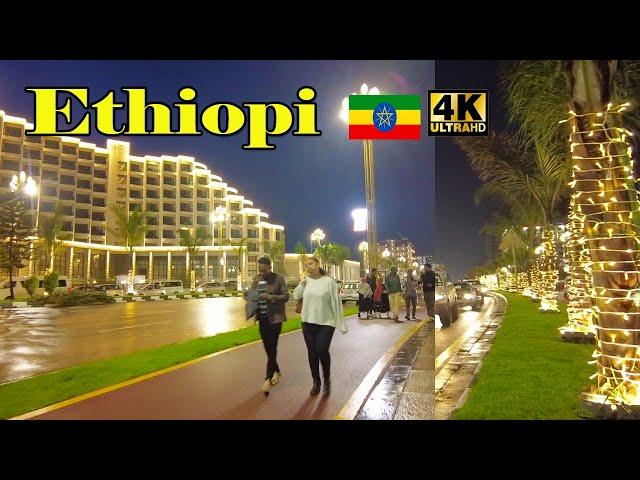 የቦሌን መንገድ ለውጥ ለማመን ይከብዳል | Addis Ababa Walking Tour  BOLE @Night  Ethiopia [4K