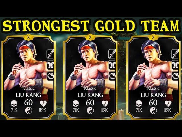 MKX Mobile. 3 Gold Klassic Liu Kangs in ONE TEAM! This Is the BEST GOLD TEAM EVER!