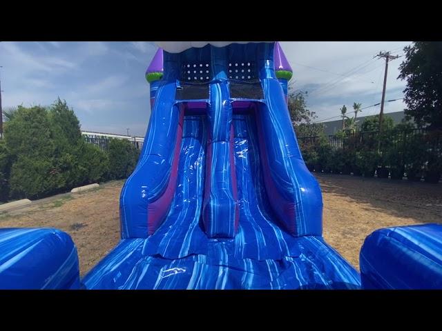 Glittery Mermaid Dual Lane Bounce House with Slide | JumpOrange Inflatables