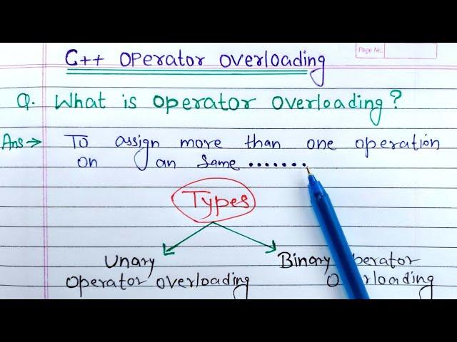 Operator overloading in c++ | What is overloading in OOP | types of operator overloading in C++