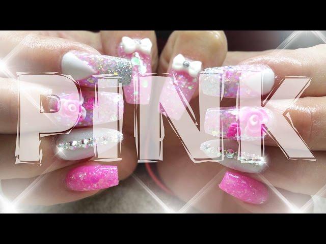 Pink glitter nails | PINK PINK PINK by Nail Fairy Acrylics