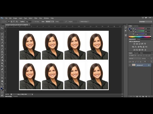 How to Create  a passport size photo in adobe Photoshop cc | Photoshop tutorial