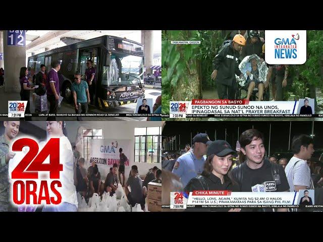 24 Oras: (Part 3) First responders na humarap sa magkakasunod na bagyo, kinilala ni PBBM;..., atbp.