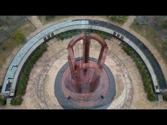 4K aerial footage of the Mausoleum in Carol Park Bucuresti Romania 2023